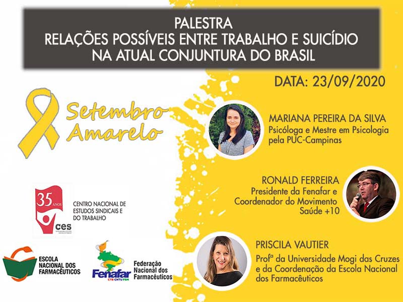 Palestra: Relações Possíveis entre Trabalho e Suicídio na Atual Conjuntura do Brasil